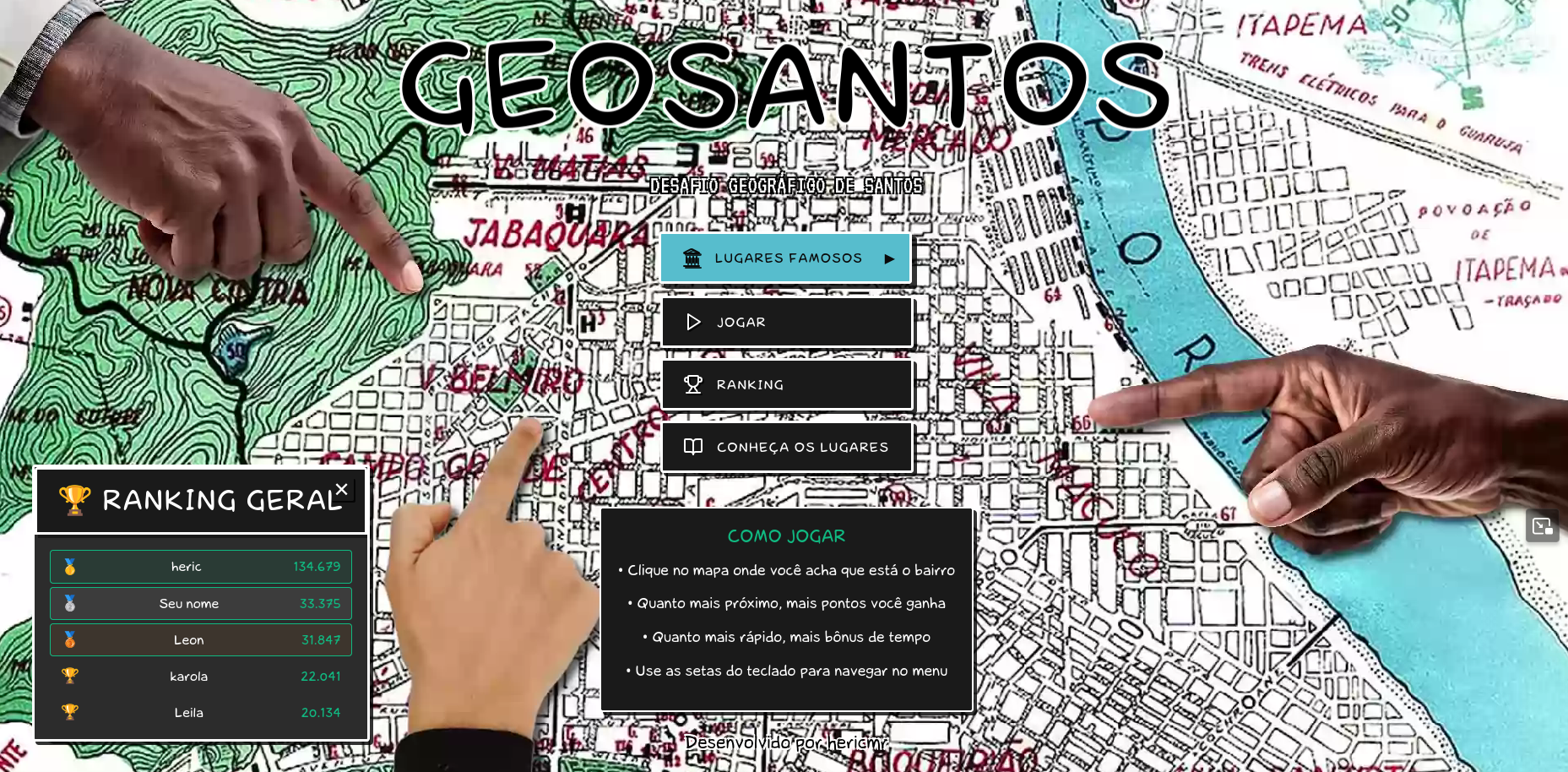 Tela Inicial do GeoSantos